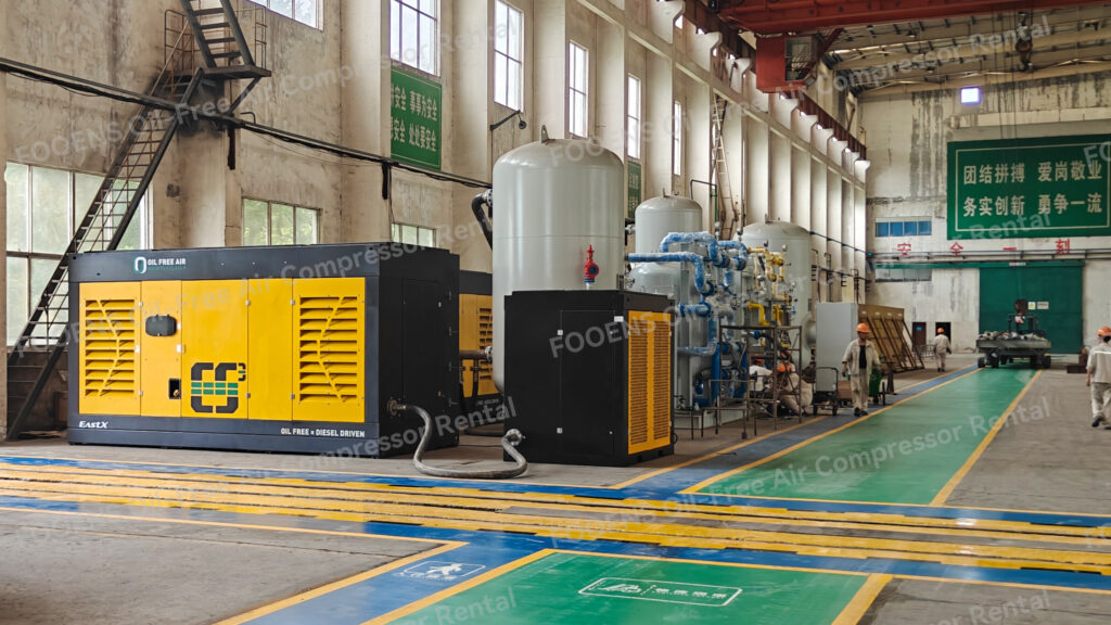 Air receiver benefits for energy-efficient oil-free air compressor rental