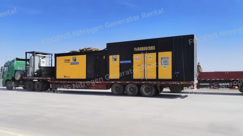 Temporary on-site nitrogen supply using PSA nitrogen generator